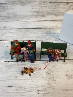 Dept 56 “Christmas at the park” plus bonus benches Village accessories